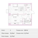 Планировка 1-комнатной квартиры, 32,24 м2