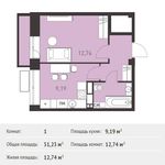 Планировка 1-комнатной квартиры, 31,23 м2