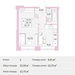 Планировка 1-комнатной квартиры, 32,19 м2