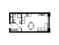 Планировка квартиры студии, 30,6 м2