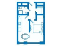 Планировка 1-комнатной квартиры, 40 м2