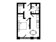 Планировка 1-комнатной квартиры, 40,4 м2