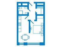 Планировка 1-комнатной квартиры, 40,6 м2