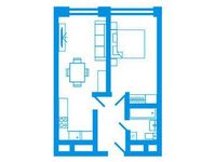 Планировка 2-комнатной квартиры, 45,7 м2