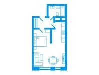 Планировка 1-комнатной квартиры, 47,5 м2