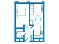 Планировка 2-комнатной квартиры, 46 м2