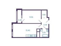 Планировка 2-комнатной квартиры, 36,31 м2