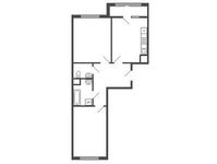 Планировка 2-комнатной квартиры, 47,45 м2