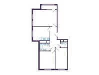 Планировка 3-комнатной квартиры, 68,5 м2