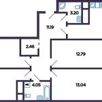Планировка 4-комнатной квартиры, 92,26 м2