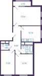 Планировка 3-комнатной квартиры, 67,18 м2