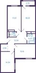 Планировка 3-комнатной квартиры, 87,15 м2