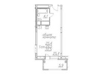 Планировка квартиры студии, 32,5 м2
