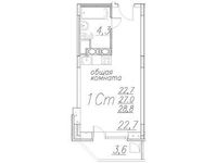 Планировка квартиры студии, 28,8 м2