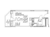 Планировка квартиры студии, 25,4 м2