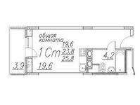 Планировка квартиры студии, 25,8 м2