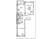 Планировка 2-комнатной квартиры, 59,7 м2
