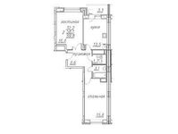 Планировка 2-комнатной квартиры, 60 м2