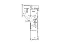 Планировка 2-комнатной квартиры, 60,9 м2