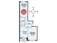 Планировка 2-комнатной квартиры, 59,3 м2