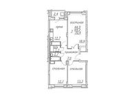 Планировка 3-комнатной квартиры, 70,4 м2
