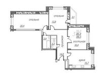 Планировка 3-комнатной квартиры, 89,1 м2
