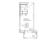 Планировка квартиры студии, 32,9 м2