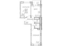 Планировка 2-комнатной квартиры, 60,7 м2