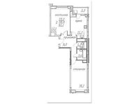 Планировка 2-комнатной квартиры, 62,4 м2