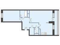 Планировка 2-комнатной квартиры, 68,3 м2