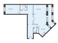 Планировка 2-комнатной квартиры, 87,5 м2