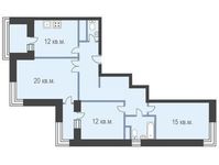 Планировка 3-комнатной квартиры, 87,8 м2