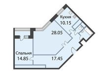 Планировка 2-комнатной квартиры, 85,3 м2