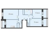 Планировка 3-комнатной квартиры, 91,5 м2