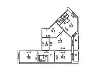 Планировка 3-комнатной квартиры, 109,6 м2