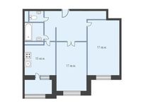 Планировка 2-комнатной квартиры, 67,5 м2