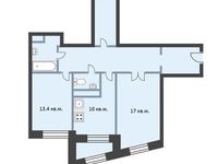 Планировка 2-комнатной квартиры, 75,1 м2