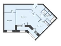 Планировка 2-комнатной квартиры, 85,9 м2