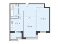 Планировка 2-комнатной квартиры, 65,8 м2