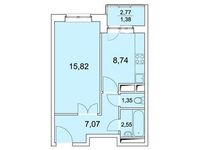 Планировка 1-комнатной квартиры, 36,91 м2