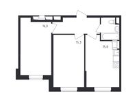 Планировка 2-комнатной квартиры, 56,9 м2