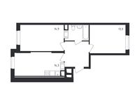 Планировка 2-комнатной квартиры, 54,7 м2