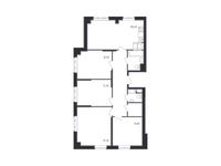 Планировка 4-комнатной квартиры, 93 м2