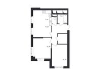 Планировка 3-комнатной квартиры, 60,6 м2