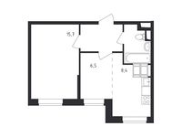 Планировка 2-комнатной квартиры, 39,7 м2
