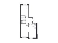Планировка 2-комнатной квартиры, 61,1 м2