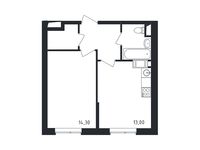 Планировка 1-комнатной квартиры, 38,2 м2