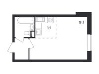 Планировка квартиры студии, 28,5 м2