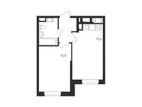 Планировка 1-комнатной квартиры, 36,9 м2