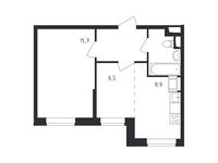 Планировка 2-комнатной квартиры, 40,2 м2